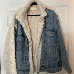 BlankNYC denim faux shearling jacket